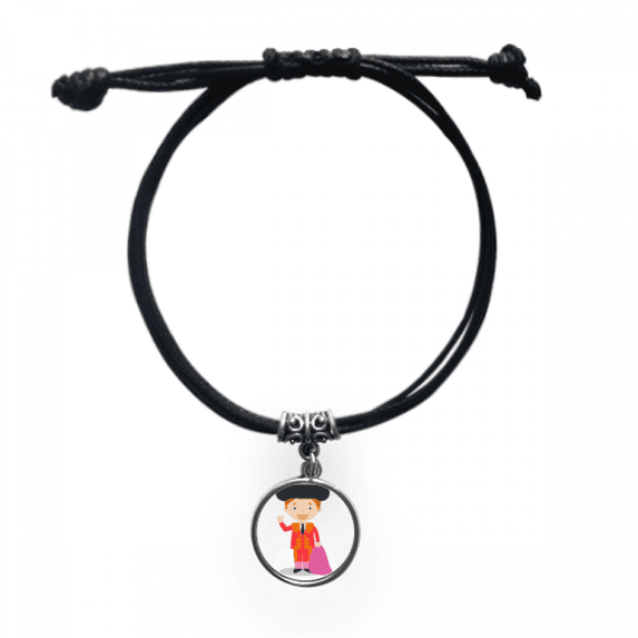 red purple torero cartoon bracelet leather wristband black jewelry