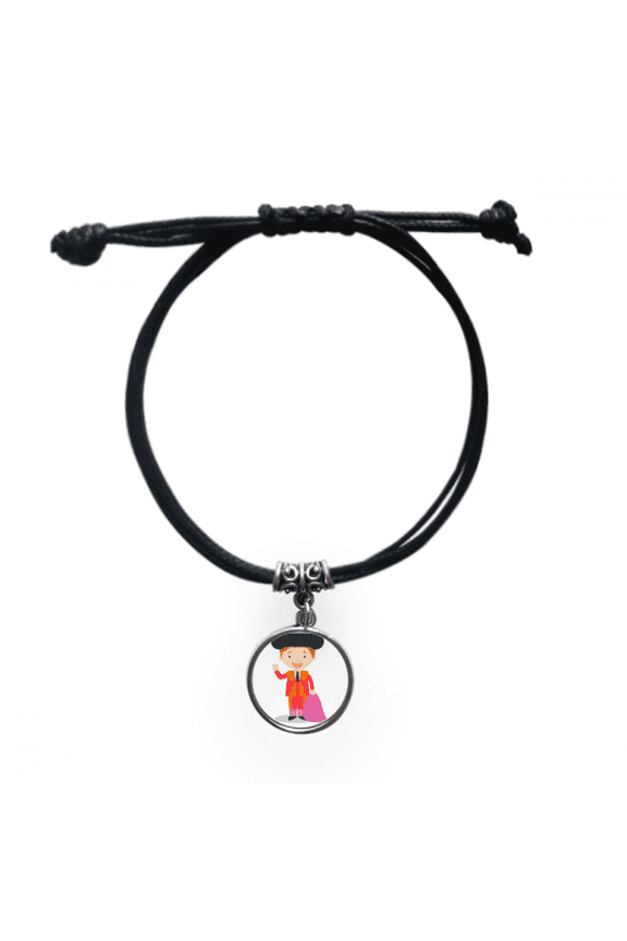 red purple torero cartoon bracelet leather wristband black jewelry