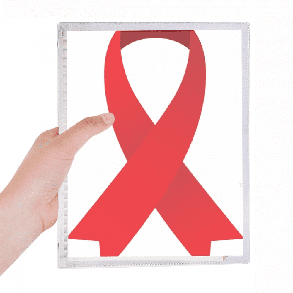 red ribbon awareness world aids day notebook loose diary refillable journal statiry