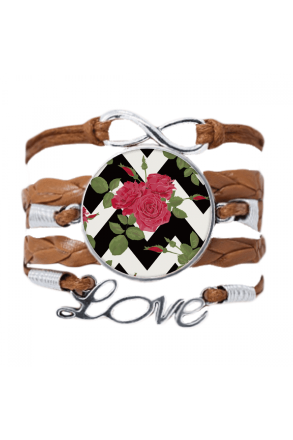 red rose drawing art bracelet love chain ornament wristband