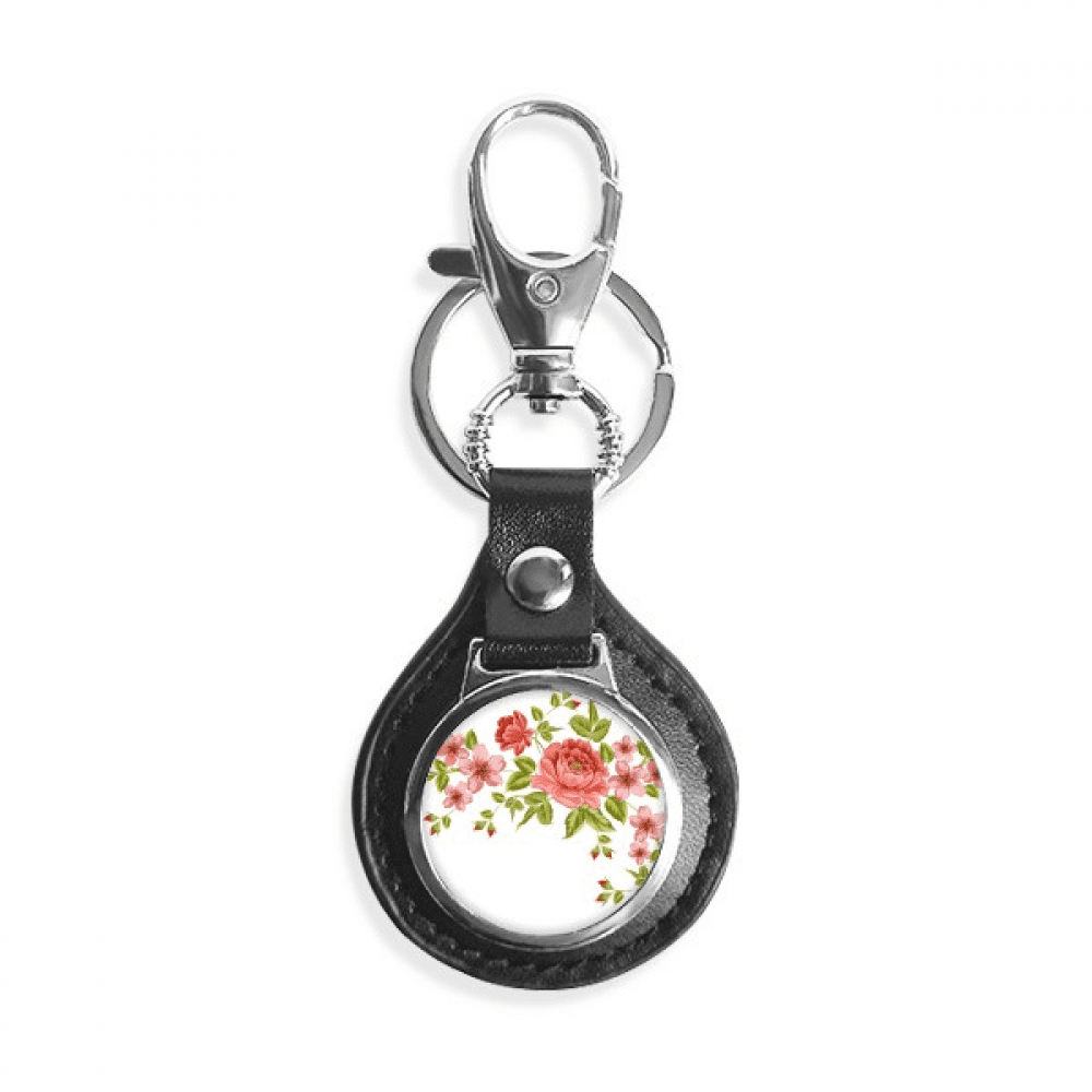 red roses pattern flowers s key link chain keyholder finder hook metal ...