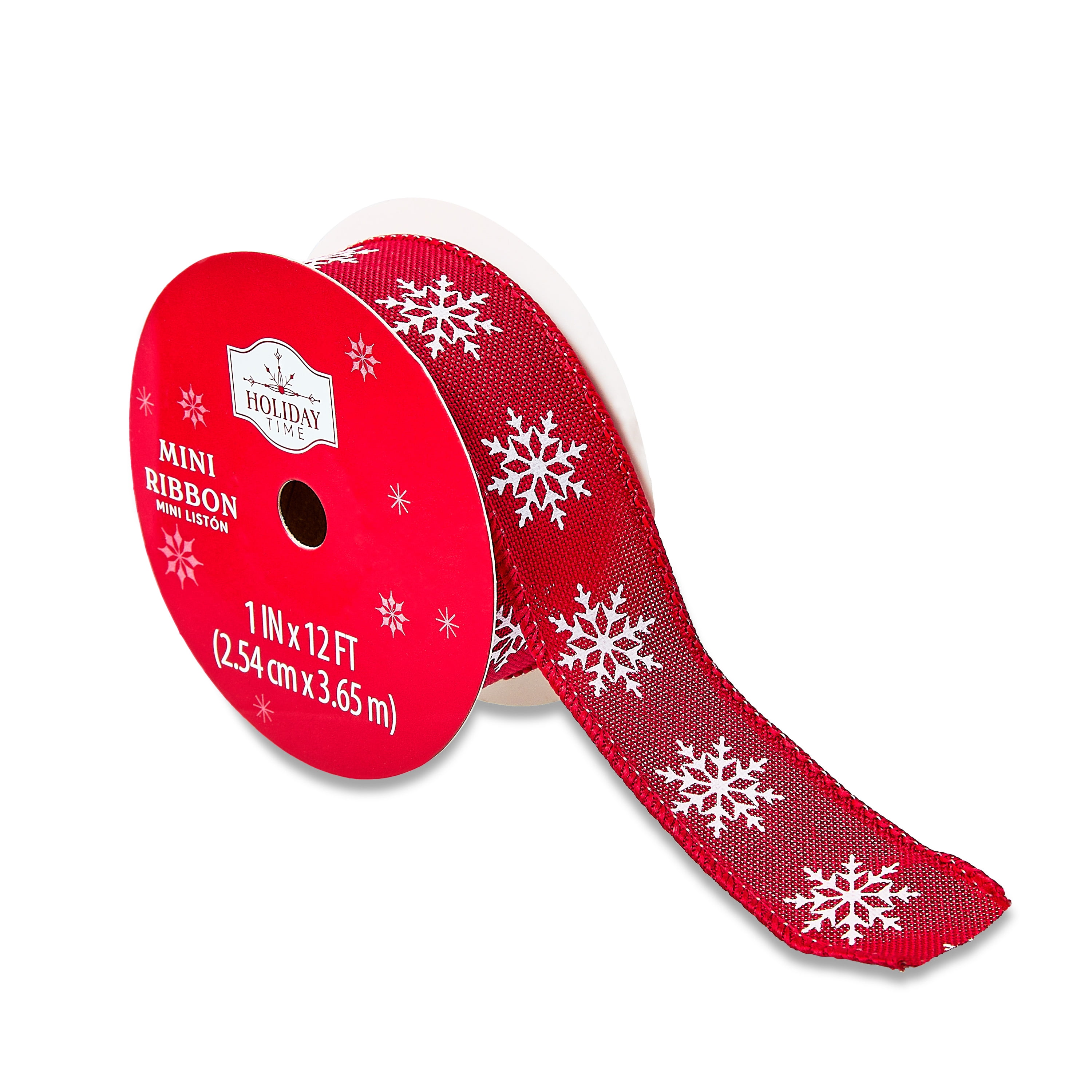 red snowflake christmas mini ribbon,1