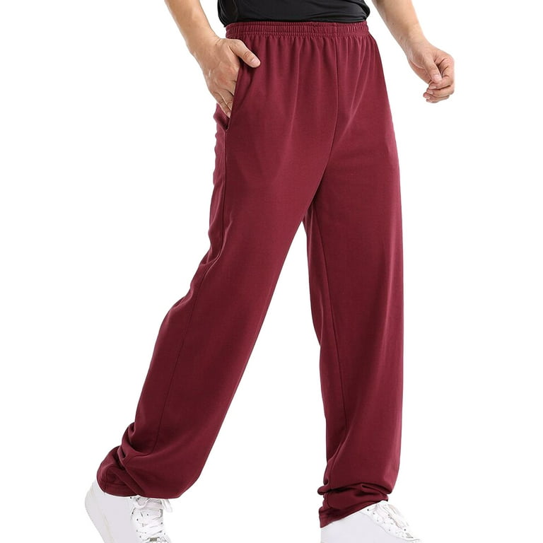 red sweatpants for men mens autumn and winter high street fashion leisure  loose sports running solid color lace up pants sweater pants trousers
