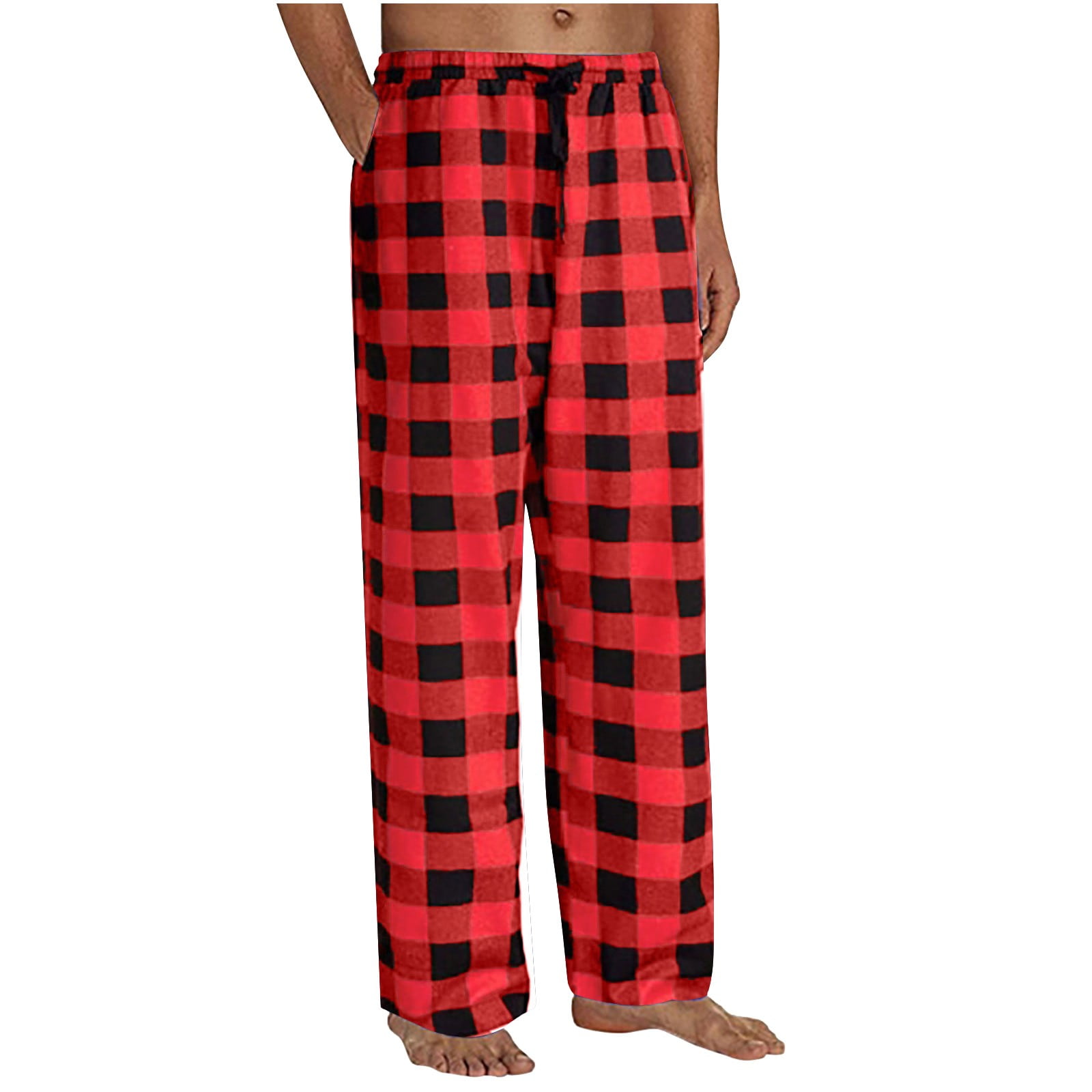 red sweatpants for men mens pajamas plaid pajama pants sleep long pant with  pockets soft pj bottoms classic home wear elastic waist