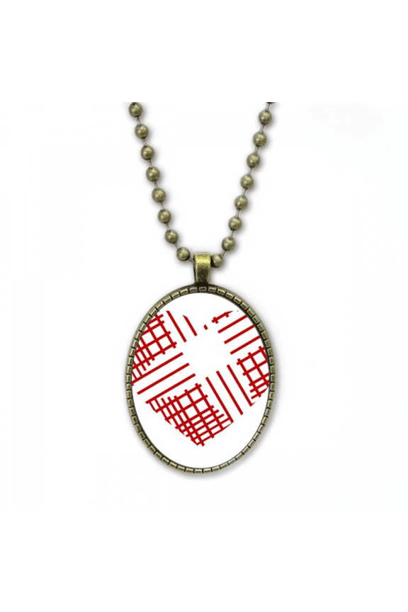 red valentine's day heart line necklace vintage chain bead pendant jewelry collection