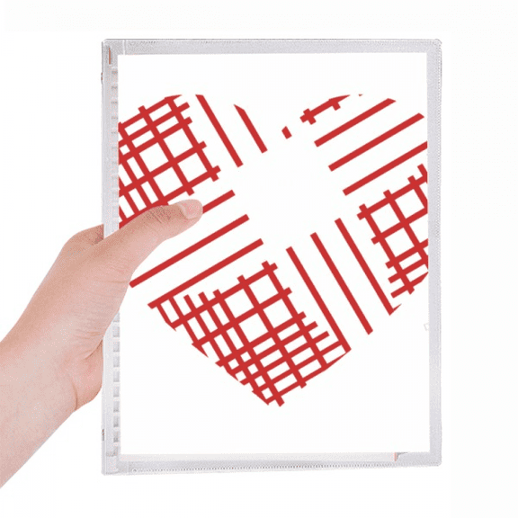 red valentine's day heart line notebook loose diary refillable journal statiry