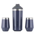 thumbnail image 1 of reduce Stainless Steel Wine Cooler Set, Opaque Gloss Denim - Includes (1) 750mL Wine Cooler with (2) Vacuum Insulated 12, 1 of 6