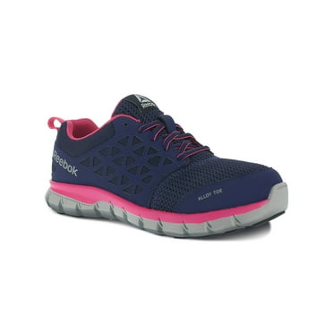 reebok women's sublite cushion rb046 work boot, navy pink, 7.5 m us
