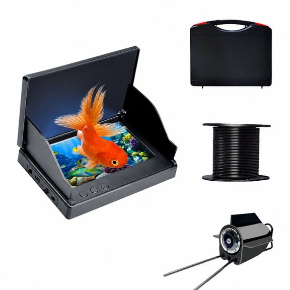 reel cam for fishing,Underwater Fishing Camera 1080P HD 4.3" IPS Display, IR Night Vision IP68 Waterproof, USB-C Charging, 50ft 220° Wide Angle Cable, Fish Finder for Ice Lake Boat Kayak Fishing