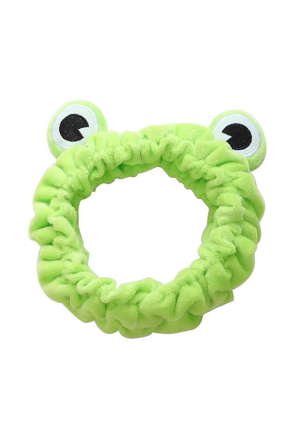 reen Frog Eye Elastic Headband - Versatile for Spa, Skincare, Makeup, Face Wash, Fun Gift for Women (1 Pack)