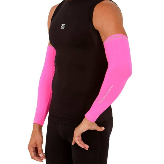 reflect compression arm sleeves l/xl / neon orange