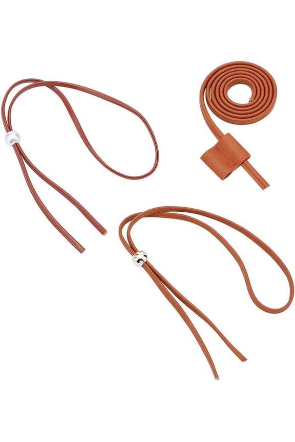 reg 3 Style Imitation Leather Bag Drawstring with Drawstring Stopper Sienna Drawstring: 100~121x0.8x0.4~0.5cm