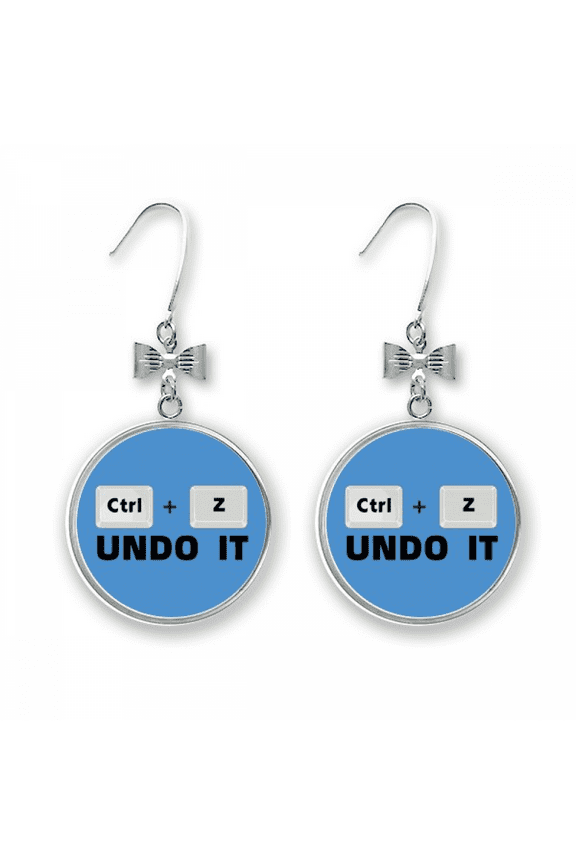 regret choose give leave art deco fashion bow earrings drop stud pierced hook