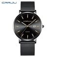 thumbnail image 1 of reloj hombre CRRJU Top Brand Luxury Blue Waterproof Watches Slim Stylish Date Casual Quartz Watch Men Sports Mesh Strap Clock, 1 of 5