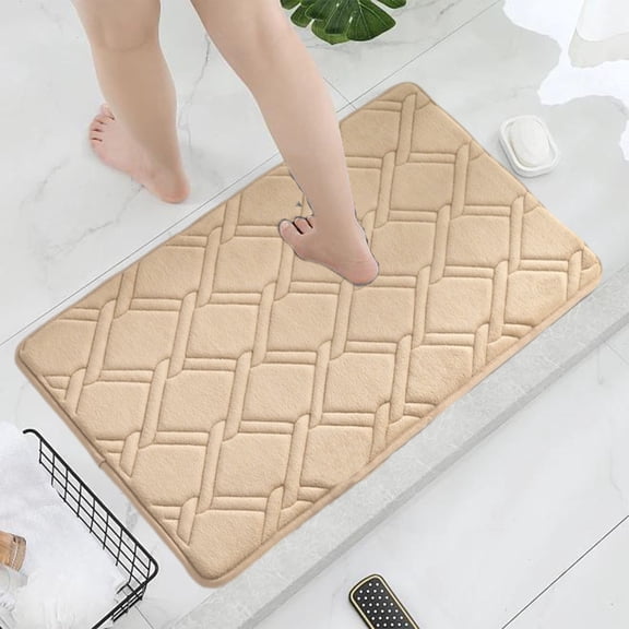 remembrance Foam Bath pad with Non slide Rubber Backing, Super Absorbent swift Dry Velvet Bathroom Rug, device Washable Soft Cushion Floor pad for Bath Tub Shower Sink, 15.74x23.62 Inch