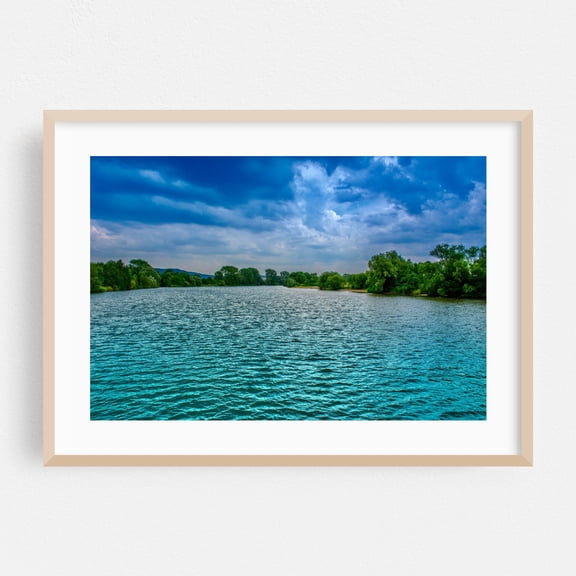 A remote tributary in the Amazon region - Amazonas Colombia Photography Lake Nature Landscape Water Scenic Summer Wilderness Oak Framed Wall Art Print 5 x 7 inches