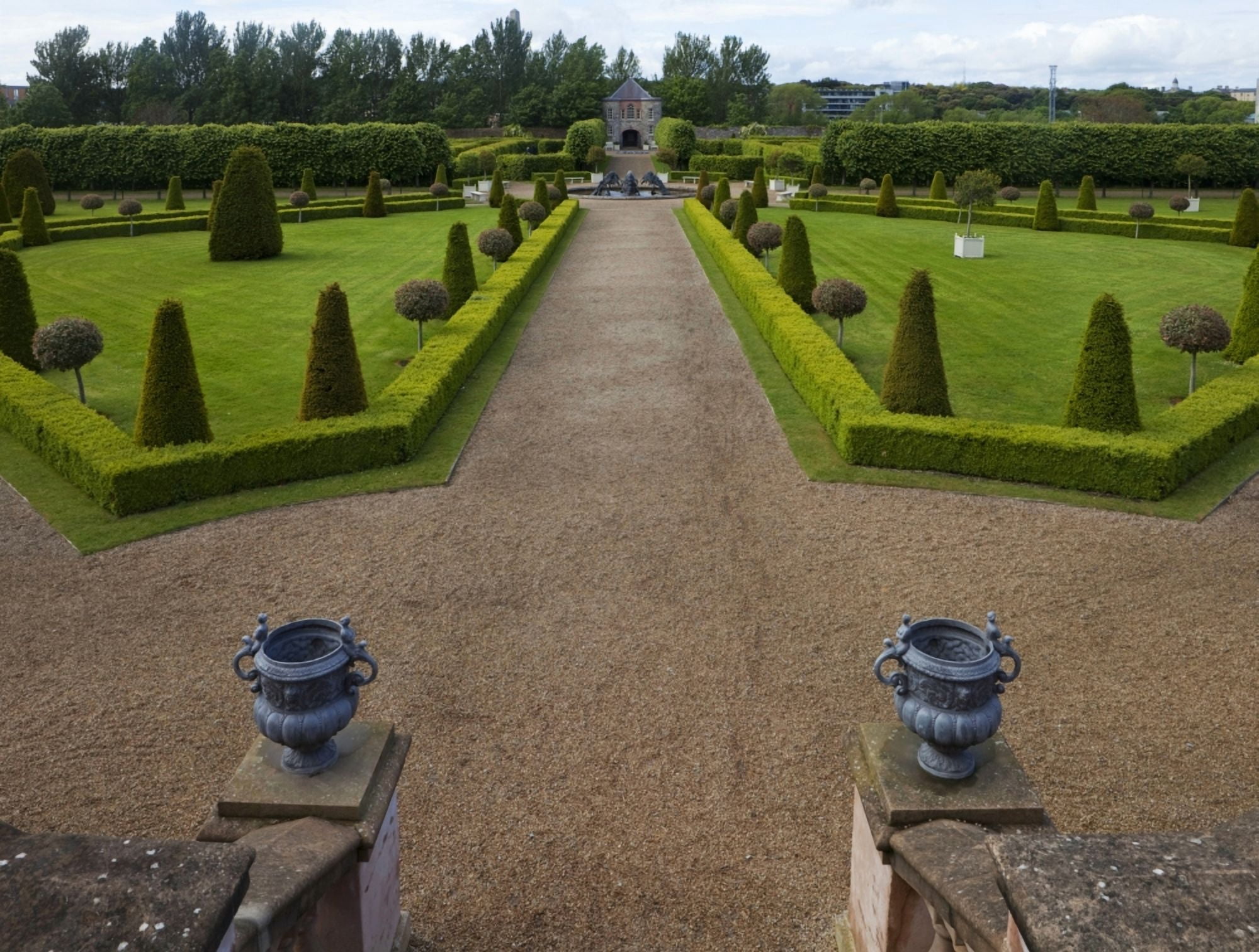 The renovated gardens in the grounds of the Royal Hospital now the Irish Museum of Modern Art Dublin City Ireland Canvas Art - Panoramic Images (28 x 22)