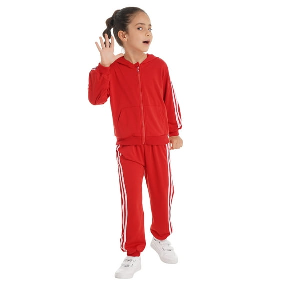 renvena Baby Girls Boys Classic Tracksuit Set Long Sleeves Hooded Sweatshirt and Joggers Pants