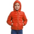 thumbnail image 1 of renvena Boys Girls Hooded Winter Puffer Jackets Lightweight Windproof Down Coat Warm Quilted Padded Outwear 3-16 Orange 5-6, 1 of 7
