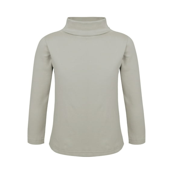 renvena Boys Girls Turtleneck Tshirt Cotton Long Sleeve Shirt Solid Color Warm Tee Tops Size 1-8 Green 7-8