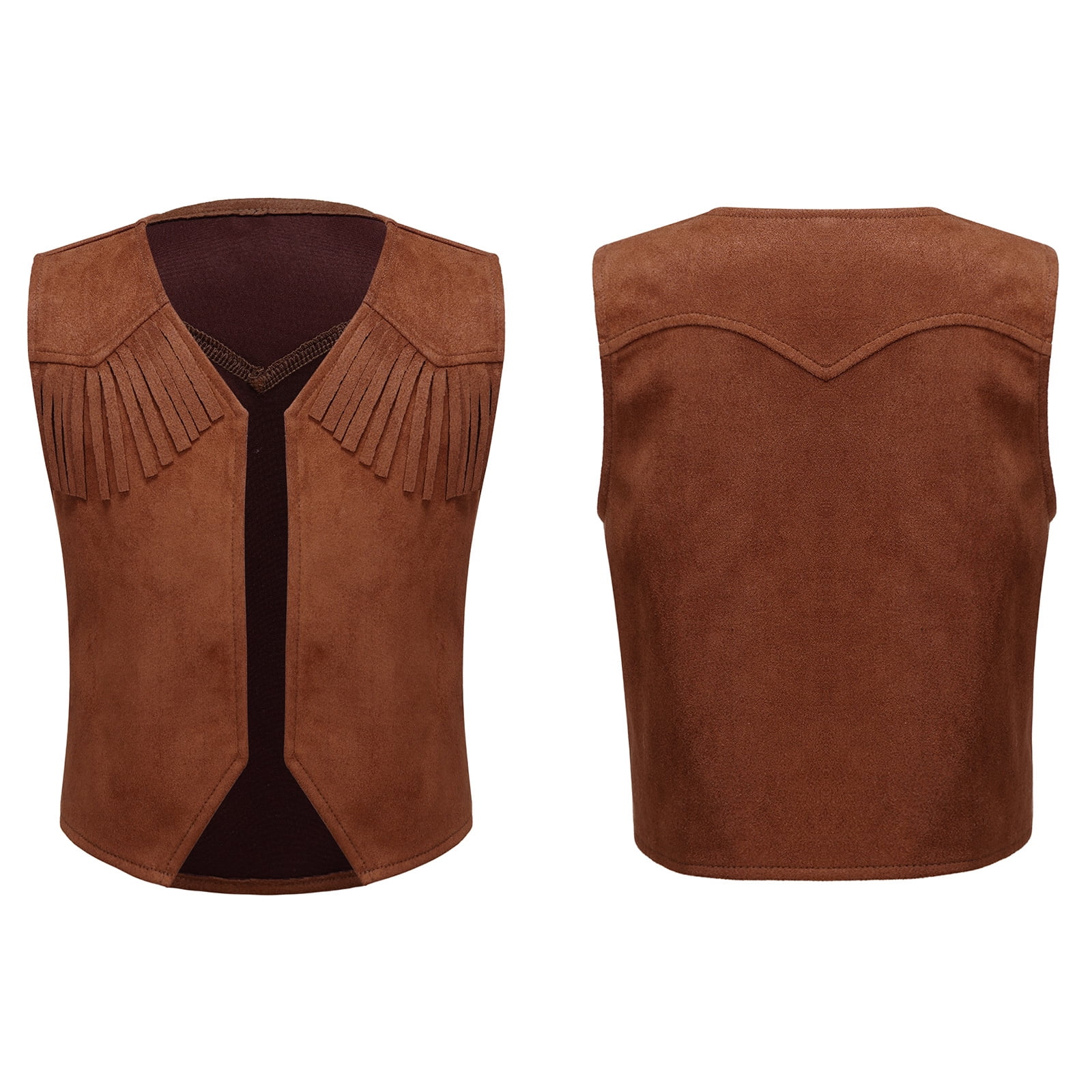 Western Vest Kids Western Cowboy Vest Costume Set - Suede