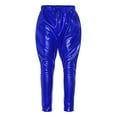 thumbnail image 1 of renvena Girls Boys Shiny Metallic Harem Pants Jazz Hip Hop Latin Ballet Street Dance Leggings, 1 of 7