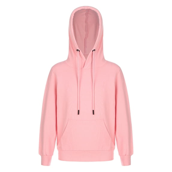 renvena Girls Casual Hooded Jumpers Pullover Hoodie Long Sleeve Sweatshirts with Pocket 3-14 Pink 5-6