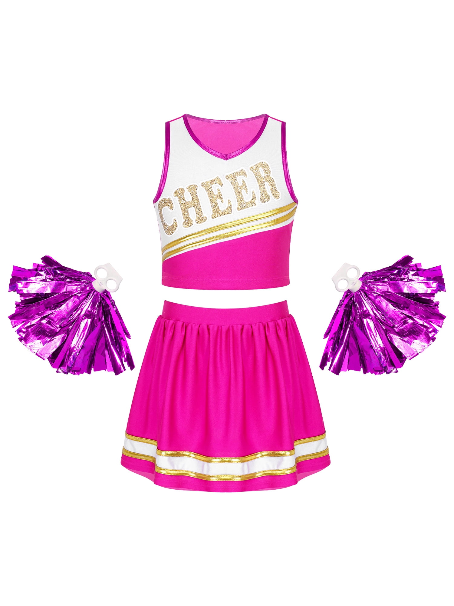 renvena Girls Cheer Leader Cosplay Halloween Party Uniform Cheerleading
