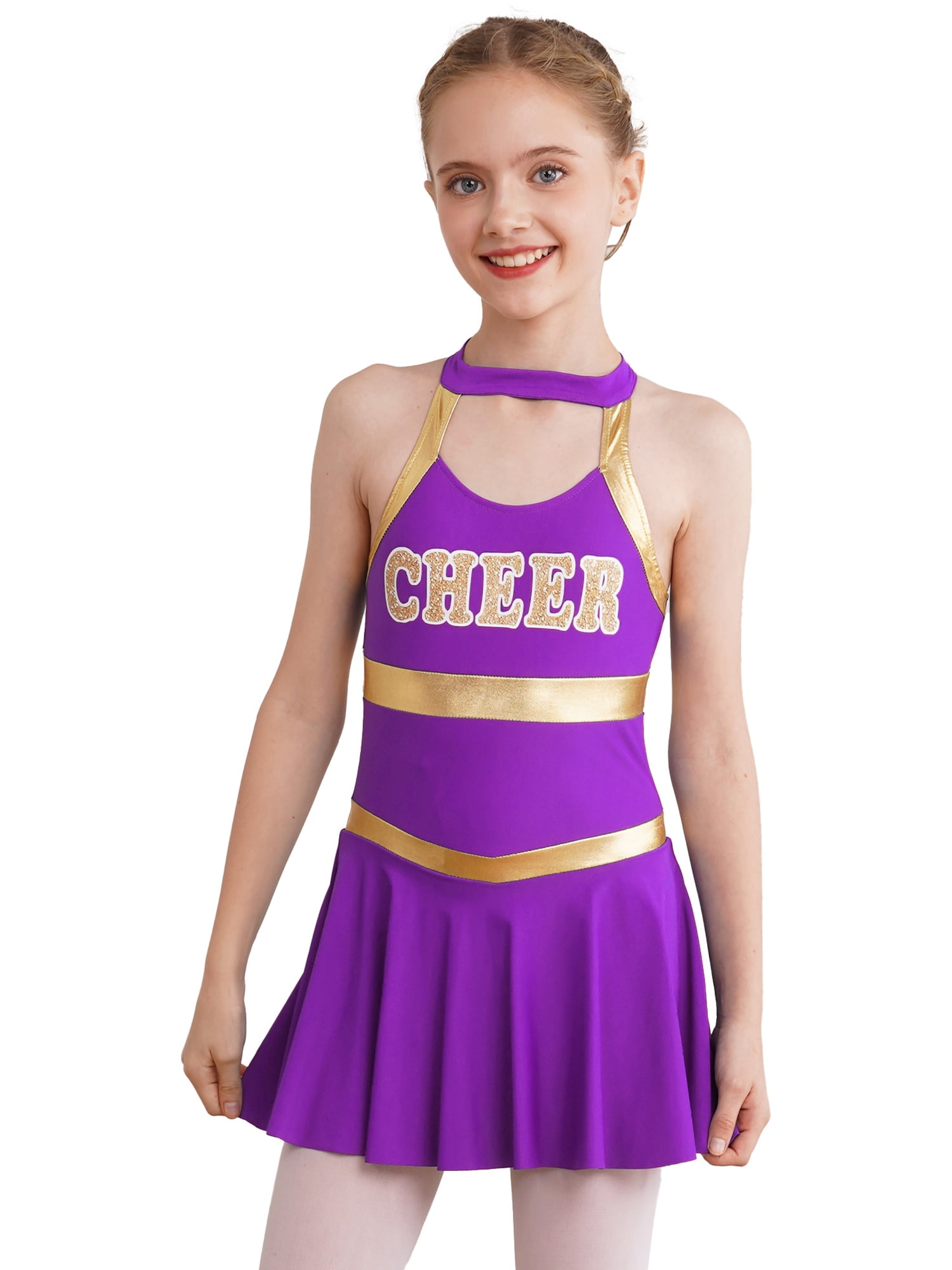 renvena Girls Cheer Leader Costume Cheerleading Uniform Carnival Cosplay Halloween Fancy Dress