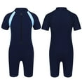 thumbnail image 1 of renvena Girls Kids One Piece Swimsuit Short Sleeves Rash Guard UPF 50+ with Front Zipper Closure A Navy Blue 10-12, 1 of 7