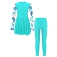 thumbnail image 1 of renvena Girls Long Sleeve Swim Dress Top with Athletic Leggings Two Pieces Rashguard Set 6-16 Lake Green 6, 1 of 7