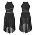thumbnail image 1 of renvena Girls Sleeveless Ballet Dance Lyrical Modern Contemporary Halter Neck High-low Maxi Dress Black 10, 1 of 7