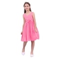 thumbnail image 1 of renvena Girls Toddler Kids Flower Chiffon Pleated Bridesmaid Wedding Pageant Party Dress Hot Pink 4, 1 of 7