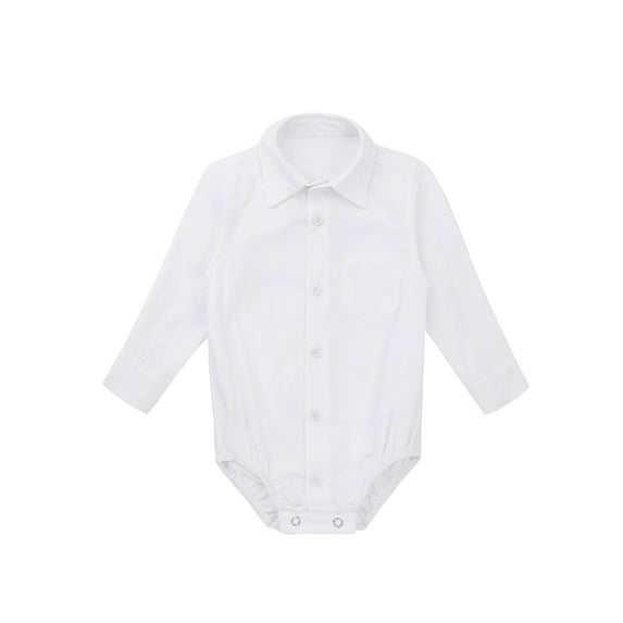 renvena Infant Baby Boys Long Sleeves Button Down Shirt Romper Bodysuit Gentleman Jumpsuit