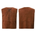 thumbnail image 1 of renvena Kids Boys Gothic Waistcoat Renaissance Steampunk Lace-up Vest Halloween Sleeveless Top Medieval Costume Size 4-16 A Dark Brown 14, 1 of 7