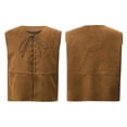 thumbnail image 1 of renvena Kids Boys Gothic Waistcoat Renaissance Steampunk Lace-up Vest Halloween Sleeveless Top Medieval Costume Size 4-16 Brown 16, 1 of 7