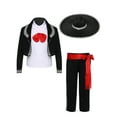 thumbnail image 1 of renvena Kids Boys Mexican Amigo Outfits Mariachi Charro Fancy Dress Pants Set for Halloween Theme Party Black 9-10, 1 of 7
