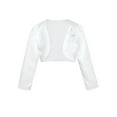 thumbnail image 1 of renvena Kids Flower Girls Stain Long Sleeves Bolero Shrug Jacket Wedding Party Princess Dress Cover Up, 1 of 7