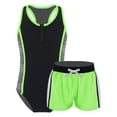 thumbnail image 1 of renvena Kids Girls 2-Piece Swimsuits Racer Back Jumpsuit with Bottoms Tankini Swimwear Bathing Suit Fluorescent Green 14, 1 of 7