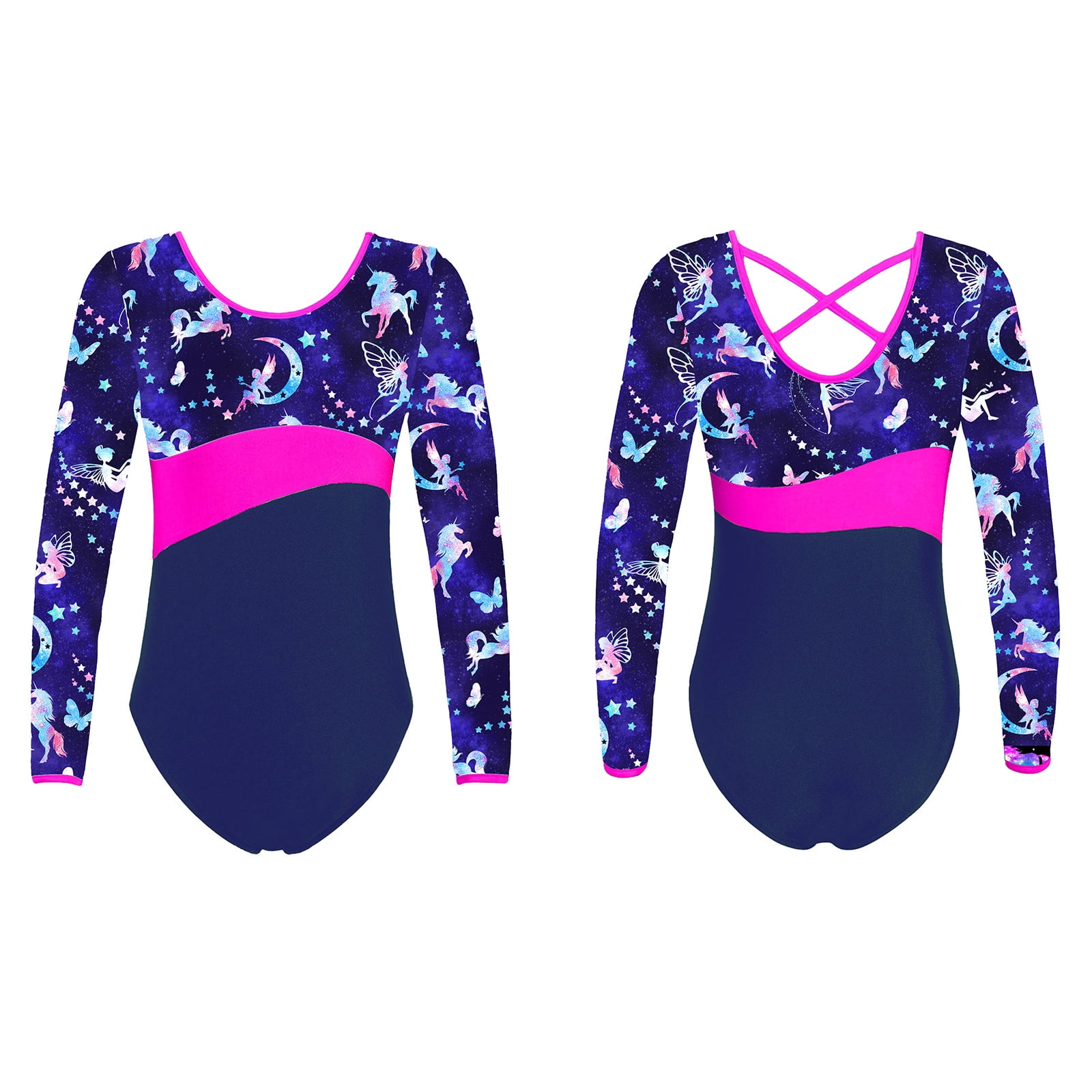 Long Sleeve Leotards For Women Yartina Kids Girls Long Sleeve Gymnastics Leotard Bodysuit With Shorts Set Tracksuit Tumbling Dance Outfits Starry 6 Gymnastics Equipment