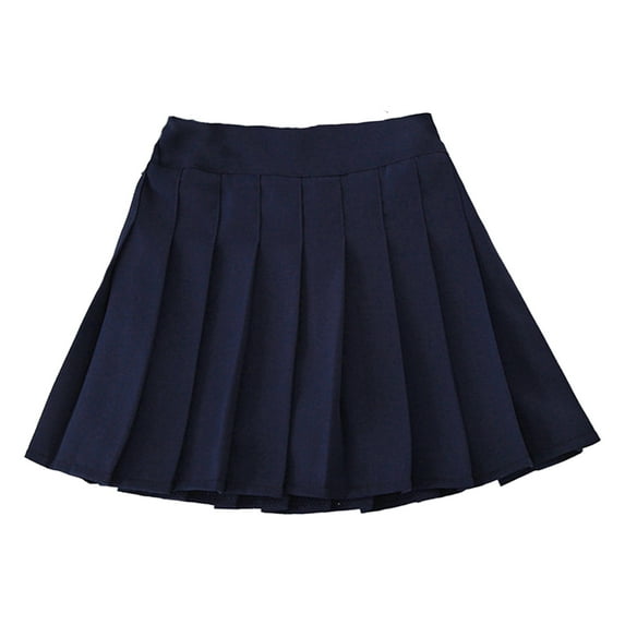 renvena Kids Girls Casual School Girls Uniform Pleated Tennis Short Skirt Size 2-11 A Navy Blue 4-5