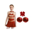 thumbnail image 1 of renvena Kids Girls Cheer Leader Uniform Cheerleading Dance Dress with Pom Poms Headwear A Red 16, 1 of 7