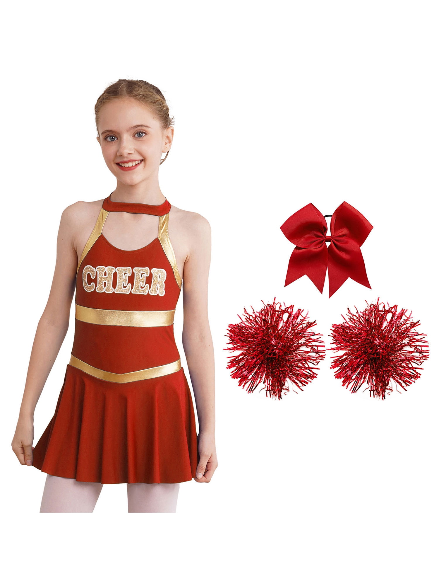 Generico Costume da Cheerleader Bambina Vestito da