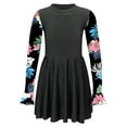 thumbnail image 1 of renvena Kids Girls Floral Long Sleeve Modest Swim Dress Beach Rashguard Swimsuit 6-16 Black 14, 1 of 7