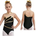 thumbnail image 1 of renvena Kids Girls Gymnastic Leotard Mock Neck Sleeveless Bodysuit Ballet Dancewear A Gold 8, 1 of 7
