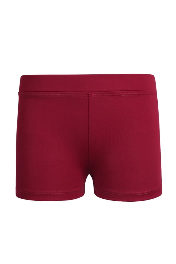 Kids Girls Gymnastics Dance Shorts High Waist Boy-Cut Shorts Dancewear Stretch Activewear