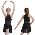 thumbnail image 1 of renvena Kids Girls Gymnastics Leotard High-Low Tutu Skirt Sleeveless Ballet Lyrical Ballerina Dance Dress Black 12, 1 of 7