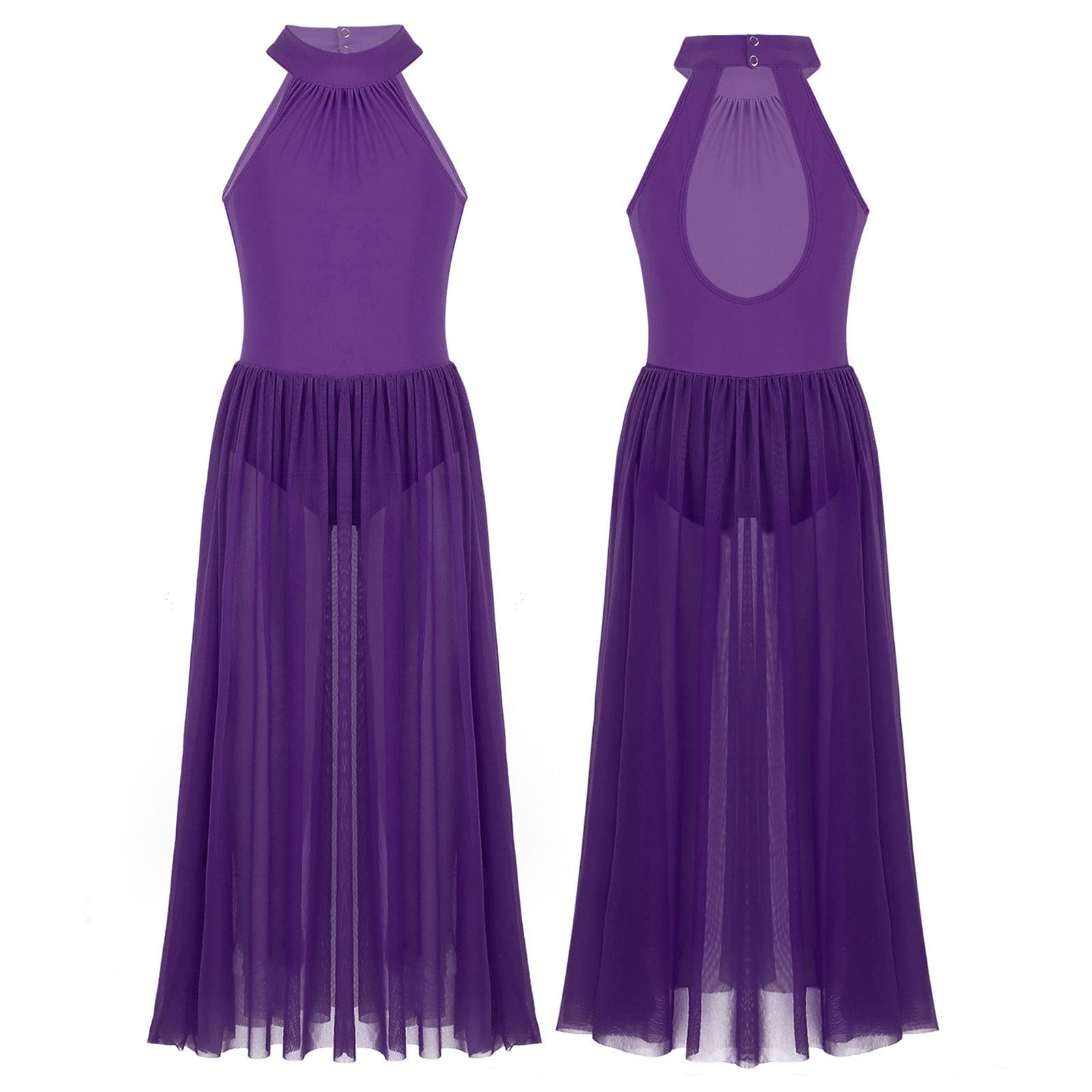 Kids Girls Sleeveless Figure Skating Bodysuit Ballet Dance Jersey Gymnastics Leotard Tops Shiny Rhinestones Tank Unitard Costume