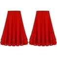 thumbnail image 1 of renvena Kids Girls High Waist A Line Midi Skirt Elegant Ballroom Dance Wear 6-14 Red 8, 1 of 7