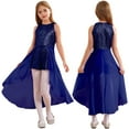thumbnail image 1 of renvena Kids Girls Junior Bridesmaid Chiffon Wedding Birthday Party Long Gown Dress 6-16 A Navy Blue 14, 1 of 7